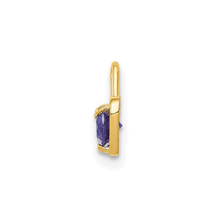 10k Yellow Gold June Simulated Birthstone Heart Charm