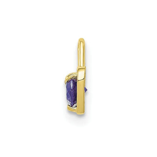 10k Yellow Gold June Simulated Birthstone Heart Charm