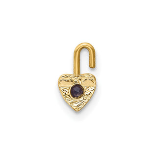 10k Yellow Gold June Simulated Birthstone Heart Charm