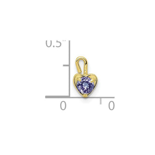 10k Yellow Gold June Simulated Birthstone Heart Charm