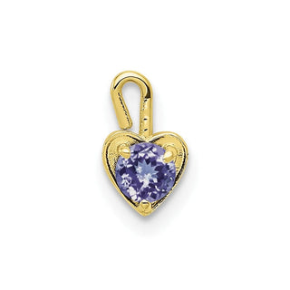 10k Yellow Gold June Simulated Birthstone Heart Charm