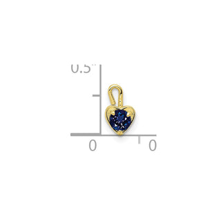 10k Yellow Gold September Simulated Birthstone Heart Charm
