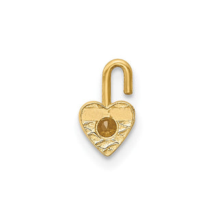 10k Yellow Gold November Simulated Birthstone Heart Charm