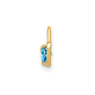 10k Yellow Gold December Simulated Birthstone Heart Charm