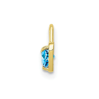 10k Yellow Gold December Simulated Birthstone Heart Charm