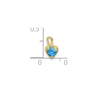 10k Yellow Gold December Simulated Birthstone Heart Charm