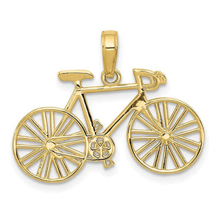 10k Yellow Gold Polished Bicycle Pendant