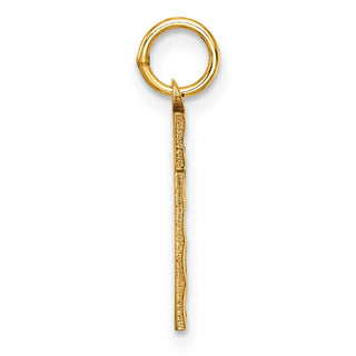 10K Yellow Gold Casted Medium Diamond-cut Number 1 Charm