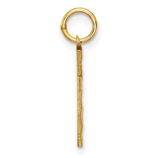 10K Yellow Gold Casted Medium Diamond-cut Number 1 Charm