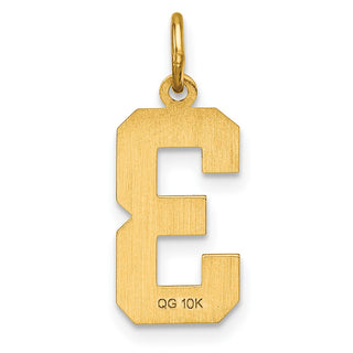 10K Yellow Gold Casted Medium Diamond-cut Number 3 Charm