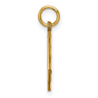 10K Yellow Gold Casted Medium Diamond-cut Number 4 Charm