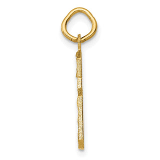 10K Yellow Gold Casted Medium Diamond-cut Number 6 Charm