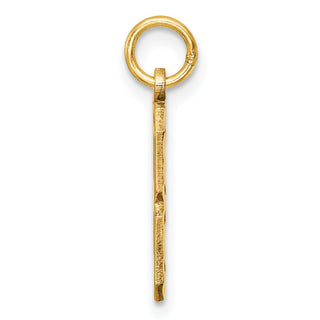 10K Yellow Gold Casted Medium Diamond-cut Number 8 Charm