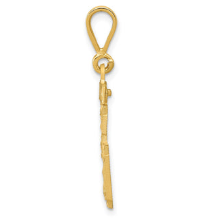 10K Yellow Gold Casted Medium Diamond-cut Number 36 Charm