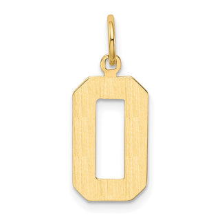 10K Yellow Gold Casted Medium Polished Number 0 Charm