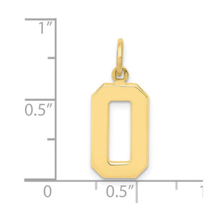 10K Yellow Gold Casted Medium Polished Number 0 Charm