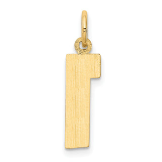 10K Yellow Gold Casted Medium Polished Number 1 Charm