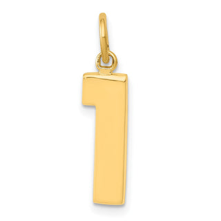 10K Yellow Gold Casted Medium Polished Number 1 Charm