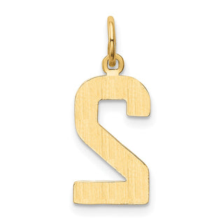 10K Yellow Gold Casted Medium Polished Number 2 Charm