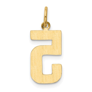 10K Yellow Gold Casted Medium Polished Number 5 Charm