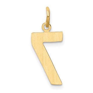 10K Yellow Gold Casted Medium Polished Number 7 Charm