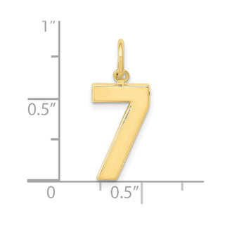 10K Yellow Gold Casted Medium Polished Number 7 Charm