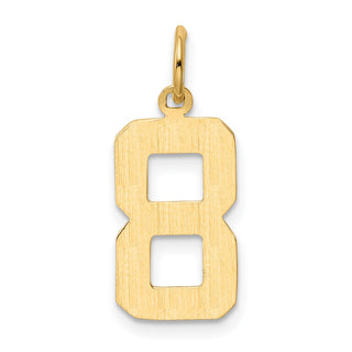 10K Yellow Gold Casted Medium Polished Number 8 Charm