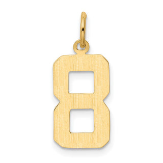 10K Yellow Gold Casted Medium Polished Number 8 Charm