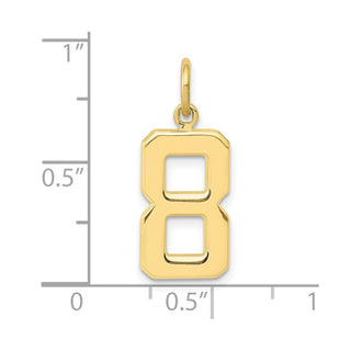 10K Yellow Gold Casted Medium Polished Number 8 Charm