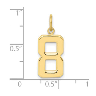 10K Yellow Gold Casted Medium Polished Number 8 Charm