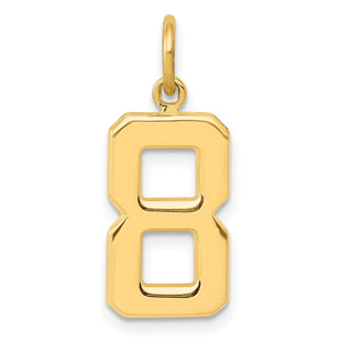 10K Yellow Gold Casted Medium Polished Number 8 Charm