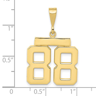10K Yellow Gold Casted Medium Polished Number 88 Charm