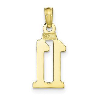 10k Yellow Gold Number 11 Pendant