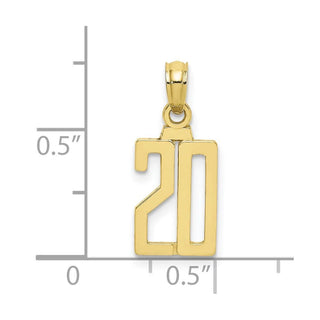 10k Yellow Gold Number 20 Pendant