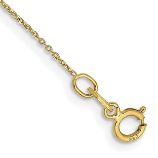 10" 10k Yellow Gold .6mm Diamond-cut Cable Chain Anklet