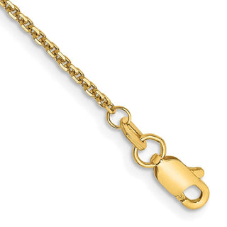 9" 10k Yellow Gold 1.45mm Diamond-cut Cable Chain Anklet