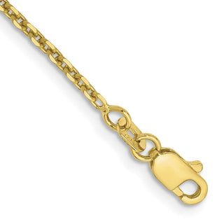9" 10k Yellow Gold 1.65mm Diamond-cut Cable Chain