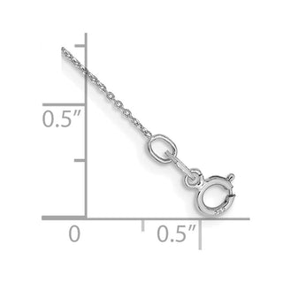 10" 10k White Gold .6mm Diamond-cut Cable Chain Anklet