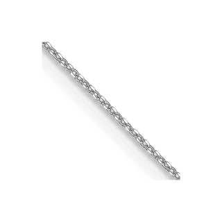 14" 10k White Gold .6mm Diamond-cut Cable Chain