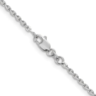 24" 10K White Gold 1.65mm Diamond-cut Cable Chain