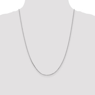 24" 10K White Gold 1.65mm Diamond-cut Cable Chain