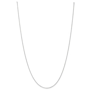 14" 10k White Gold .8mm Diamond-cut Cable with Spring Ring Clasp Chain