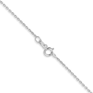 14" 10k White Gold .8mm Diamond-cut Cable with Spring Ring Clasp Chain