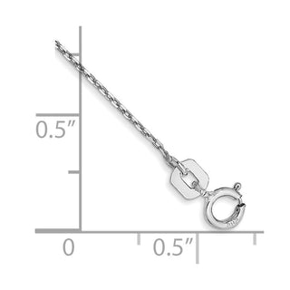 10" 10k White Gold .8mm Diamond-cut Cable Chain Anklet