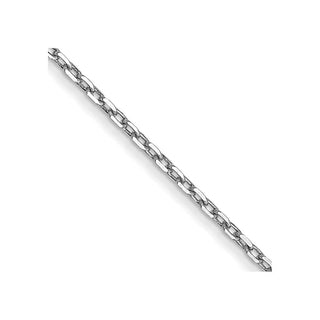 14" 10k White Gold .8mm Diamond-cut Cable with Spring Ring Clasp Chain
