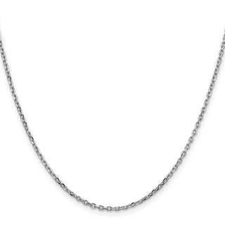 16" 10k White Gold 1.8mm Diamond-cut Cable Chain