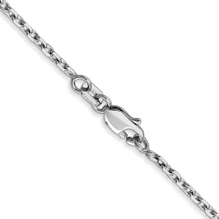 16" 10k White Gold 1.8mm Diamond-cut Cable Chain