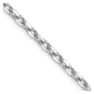 16" 10k White Gold 1.8mm Diamond-cut Cable Chain