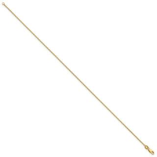 9" 10k Yellow Gold 1.3mm Diamond-cut Cable Chain