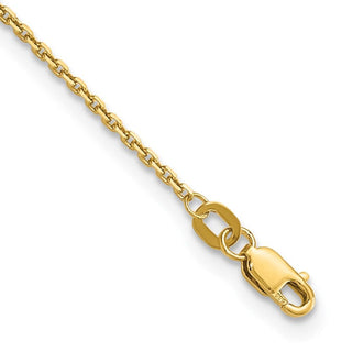 9" 10k Yellow Gold 1.3mm Diamond-cut Cable Chain